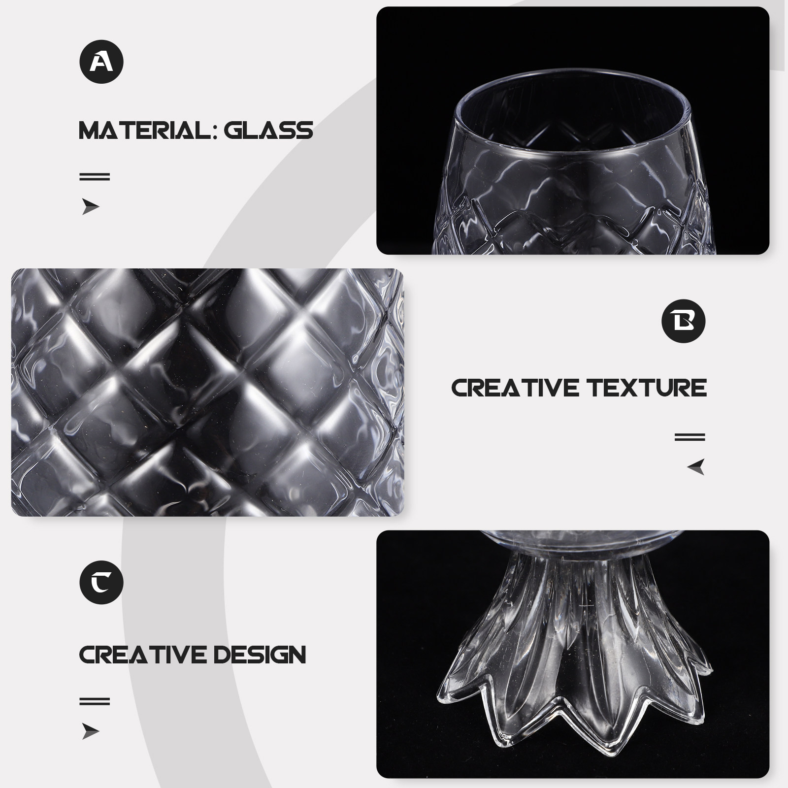 Home Bar Set - Pineapple Shaped Cocktail Glasses Set Premium