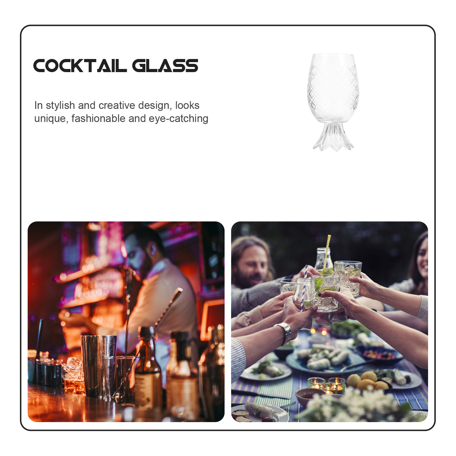Pineapple Shaped Cocktail Glas - Home Bar Set recension och pris