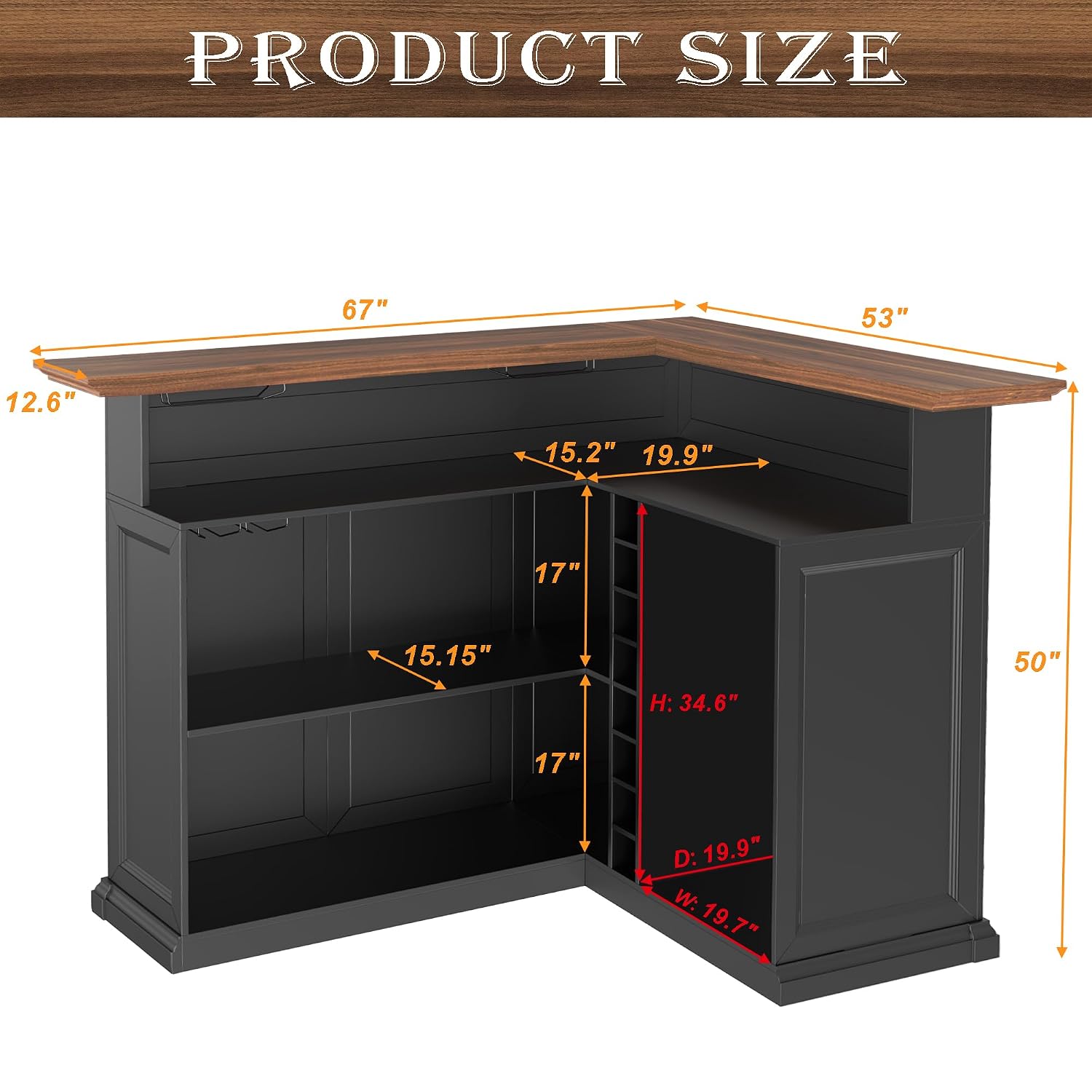 L-Shaped Home Bar Cabinet with - Home Bar Lounge recension och pris