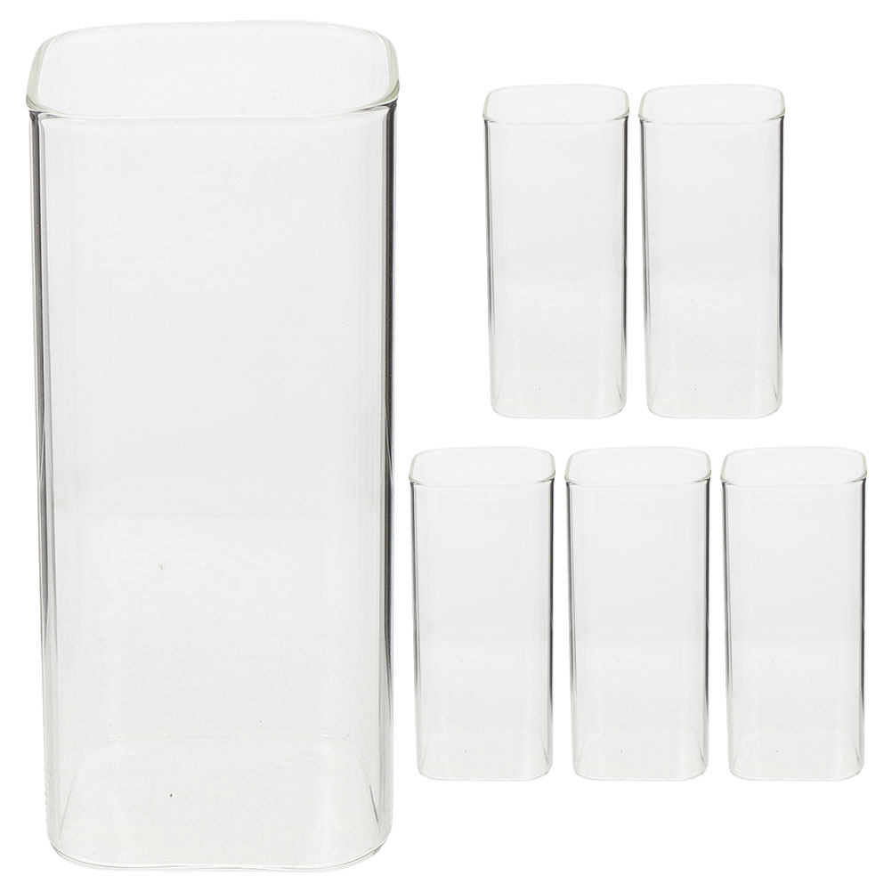 6Pcs Glass Cup Set Clear Squar - Home Bar Set recension och pris