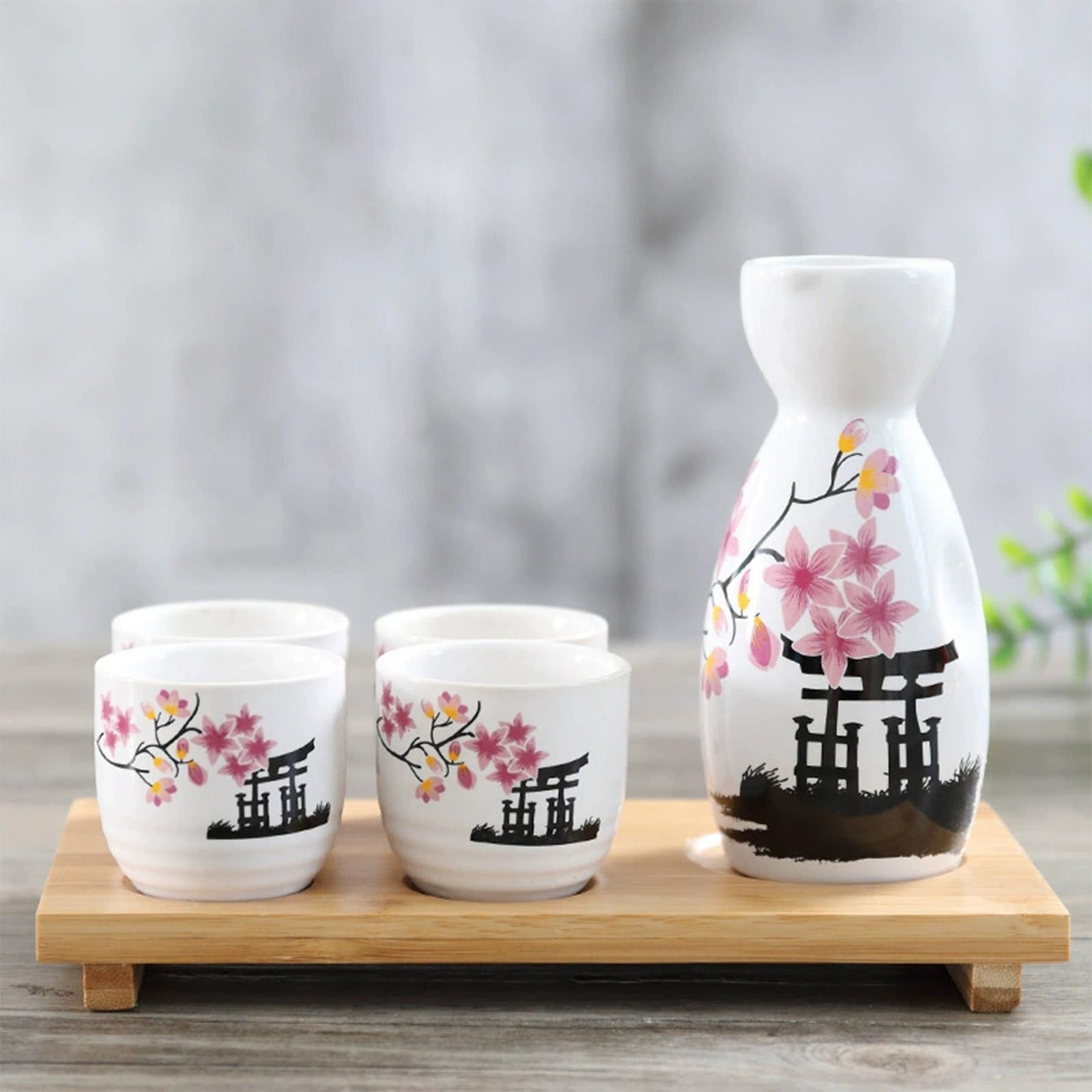Japanese Sake Set Flower Patte - Home Bar Set recension och pris